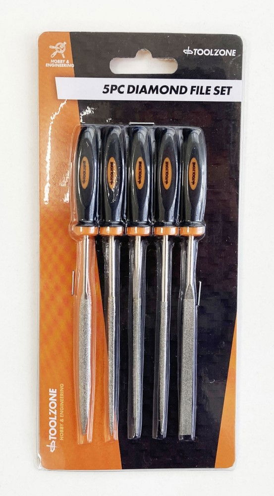 DIAMOND FILE SET 5PC 85mm BLADE VARIOUS SHAPES - TOOLZONE KDPWW096