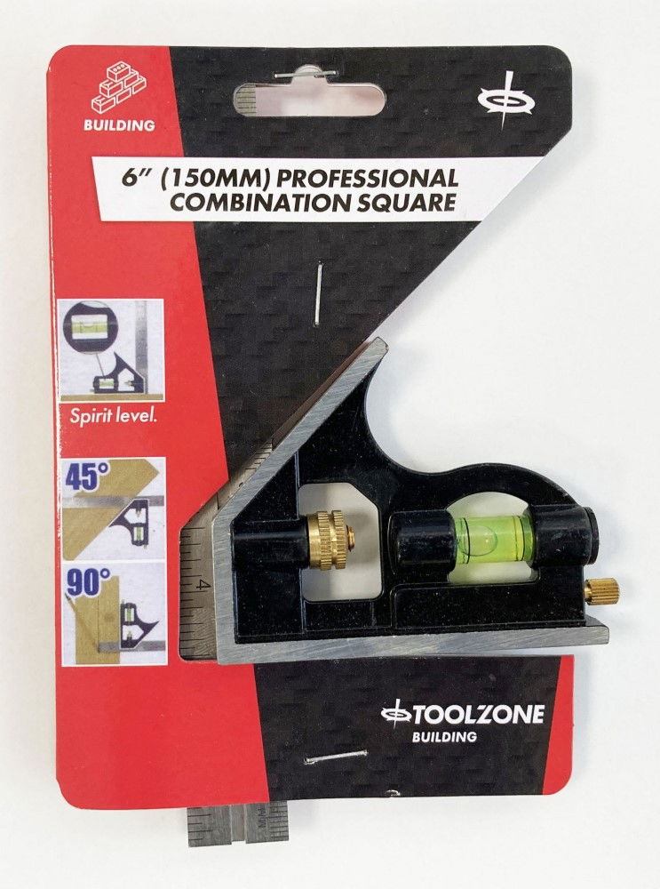 COMBINATION SQUARE 6 ALUMINIUM DUAL MARKED IMPERIAL METRIC - TOOLZONE KDPWW144