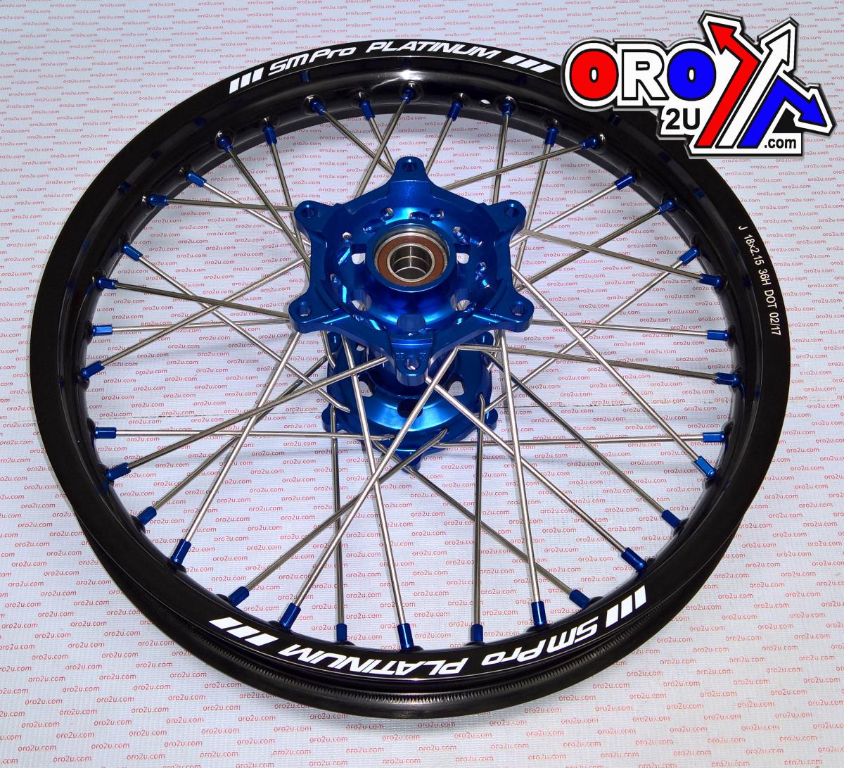 19x2.15 WHEEL HUSKY BLACK/BLUE, MX-5020 BLACK RIM, BLUE HUB, SP05204810104 BLUE NIPPLES