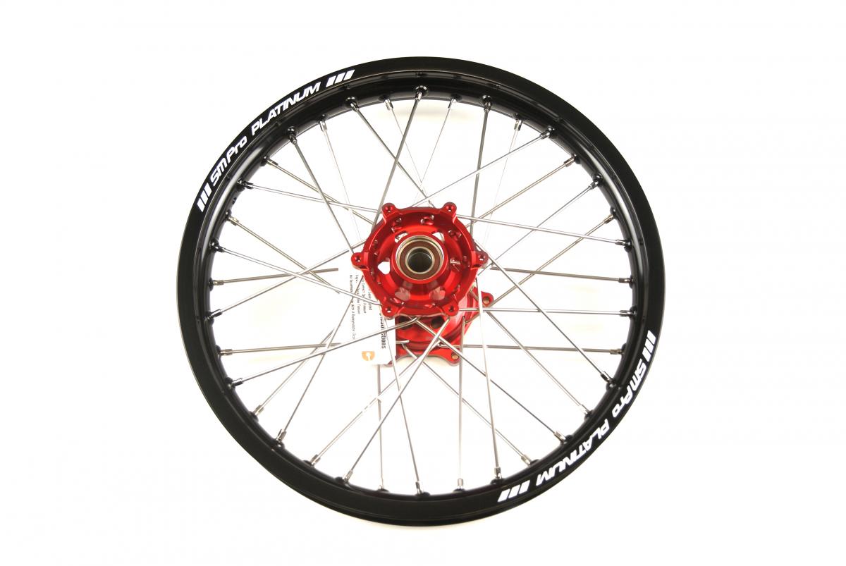 19x2.15 WHEEL GASGAS BLK/RED/SIL, BLACK RIM, RED HUB, SP052.03.81.01.99 Nickel NIPPLES