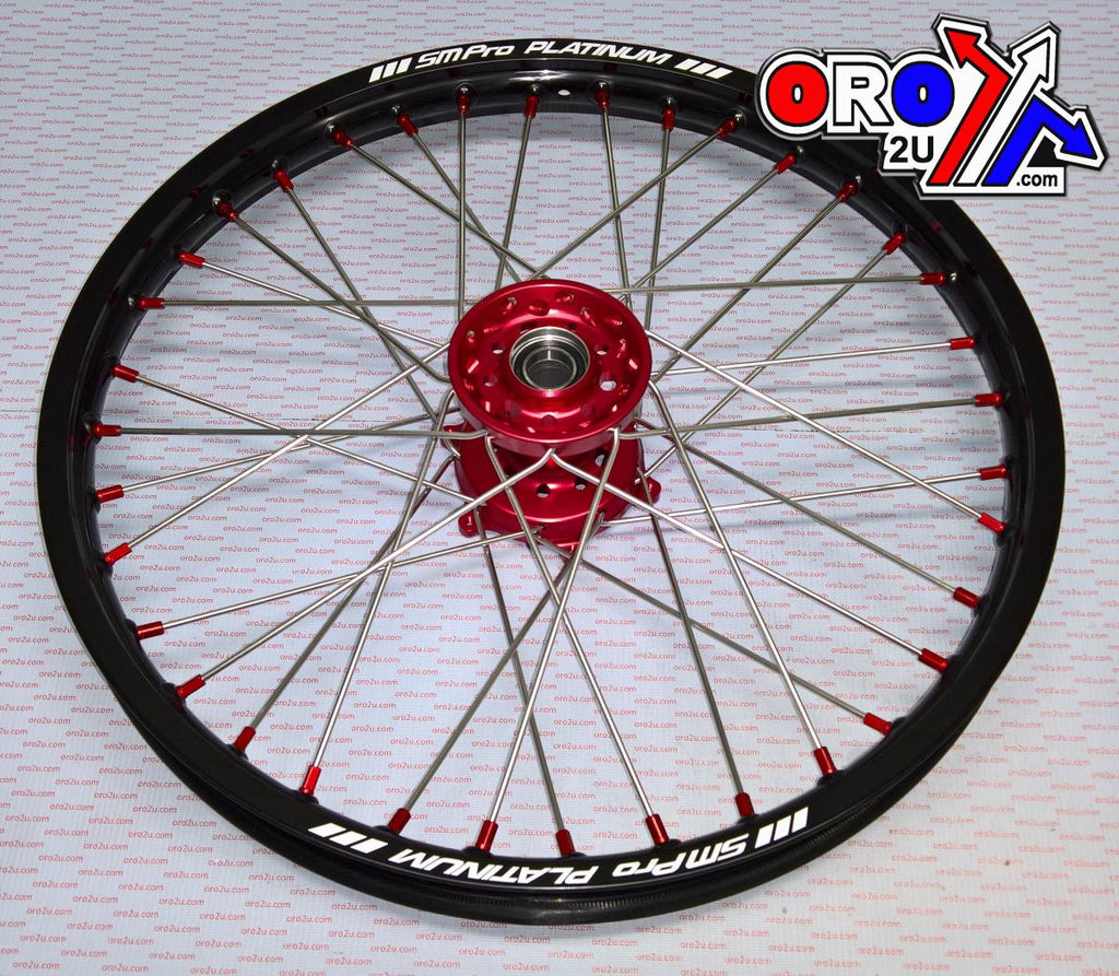 21x1.60 WHEEL GASGAS BLACK/RED, MX-6000 BLACK RIM, RED HUB, RED NIPPLES. GLOSS RIM