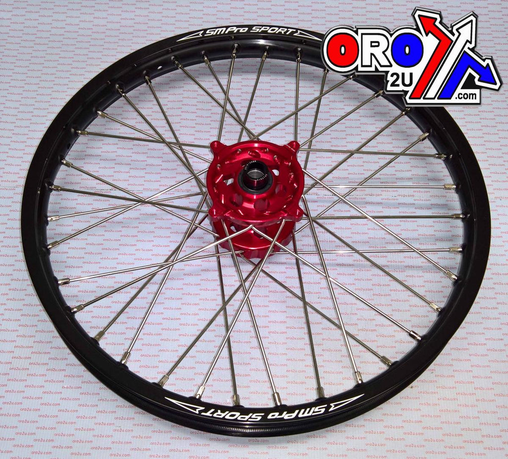 21x1.60 WHEEL RMZ 05-23 RACE, MX-3001 GLOSS BLACK RIM,GLOSS RED HUB, SP175.03.80.01.99 GLOSS