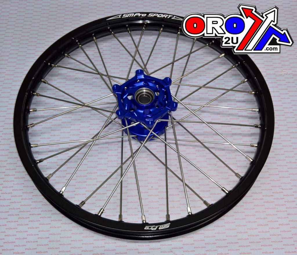 21x1.60 WHEEL YAM GLOSS BK/BE RACE, MX-4001 GLOSS BLACK RIM / BLUE HUB, SP185.04.80.01.99 GLOSS RIM