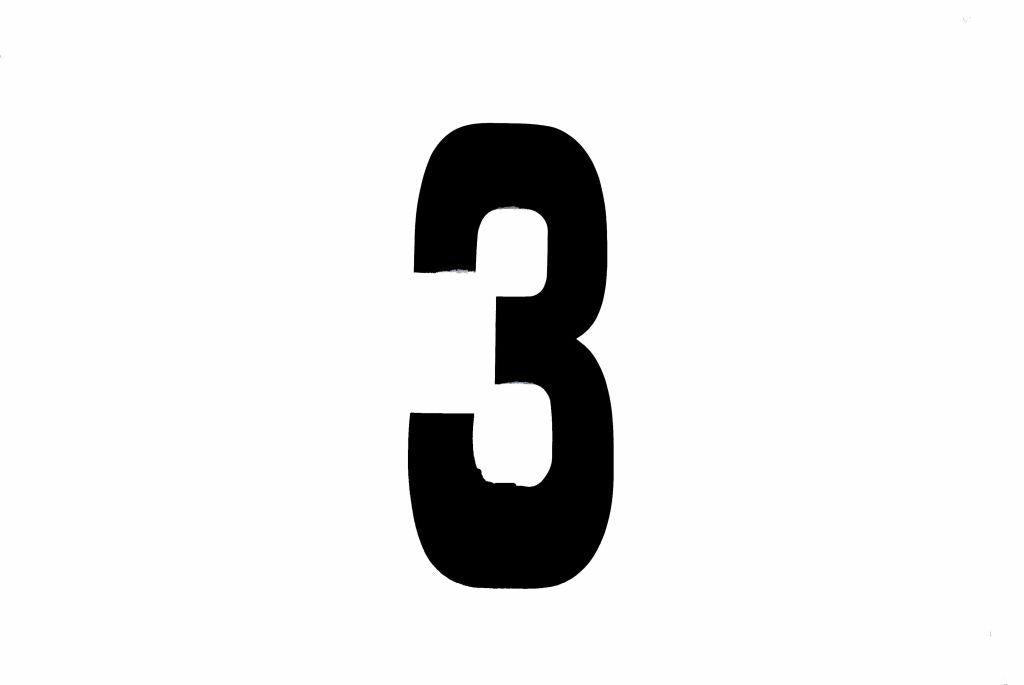 3 BLACK 8No.20cm. EACH