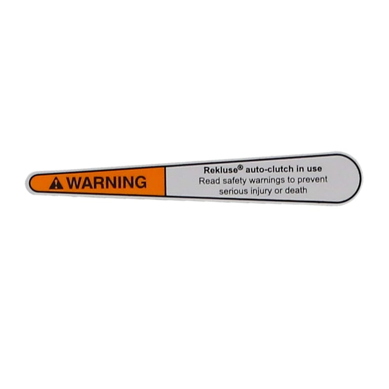 WARNING LABEL CLUTCH LEVER DECAL REKLUSE 821-010