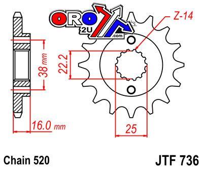 FRONT SPROCKET JTF736.15RB DUCATI