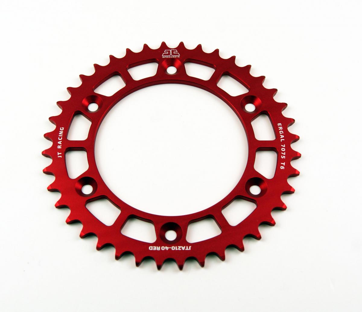 REAR SPROCKET JT RACERLITE RED, JT JTA210.40RED 7075-T6 Aluminium