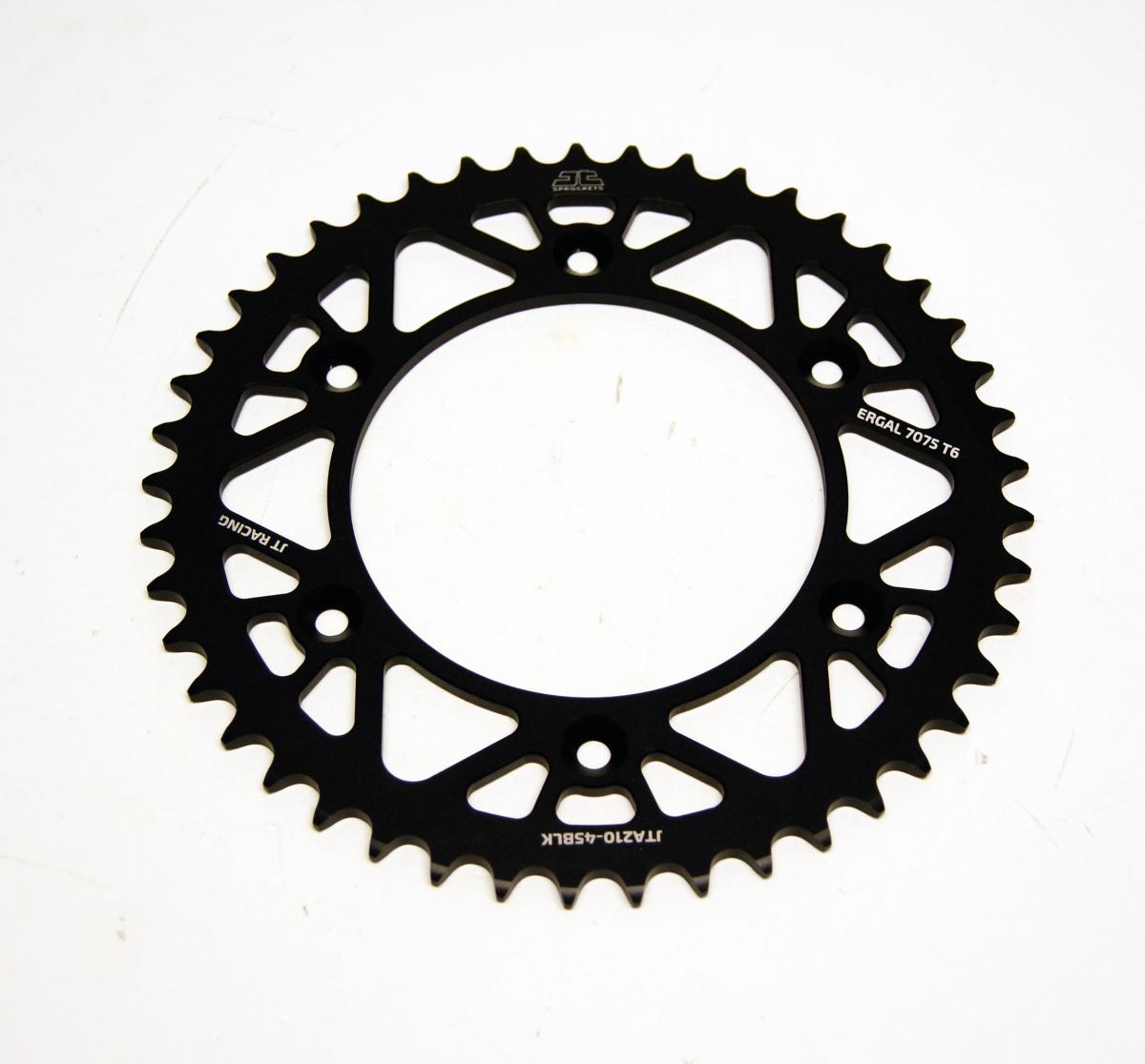 REAR SPROCKET JT RACERLITE BLACK, JT JTA210.45BLK 7075-T6 Aluminium