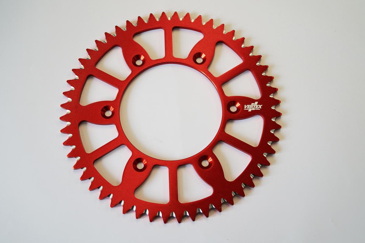 REAR SPROCKET VERTEX ALLOY 210, VERTEX 892-210ECRD47, RED, 7075T6 ALLOY
