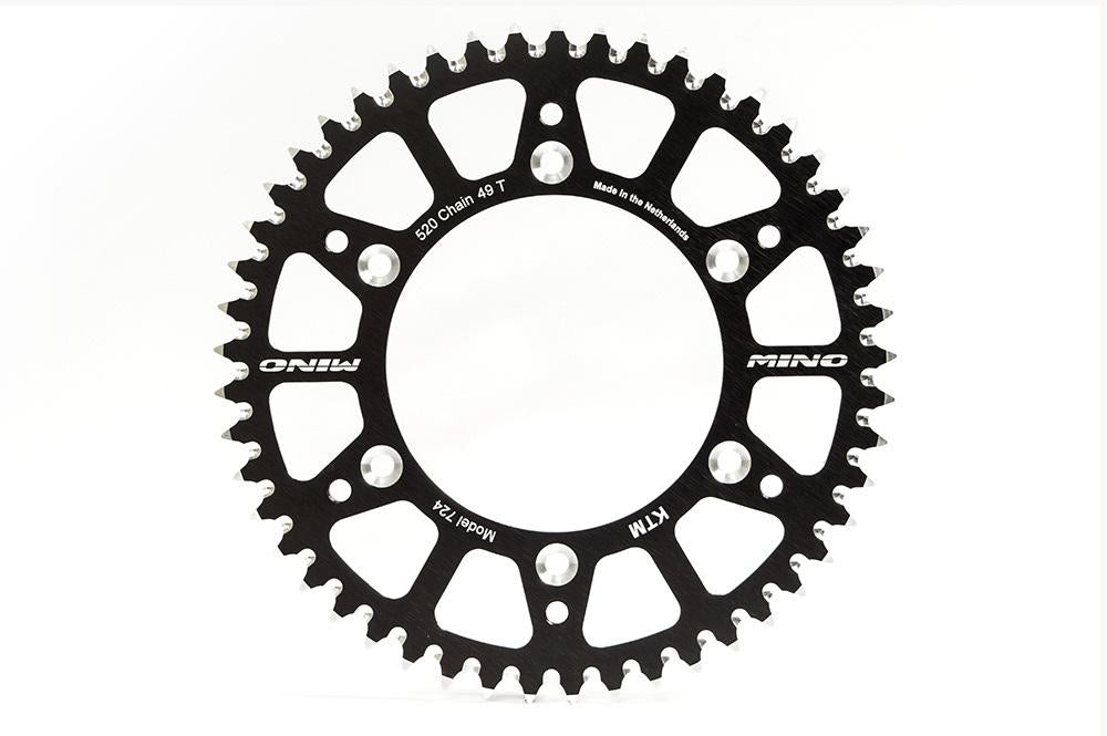 MINO REAR SPROCKET ALLOY BLACK 210, 25-554-48 BLACK