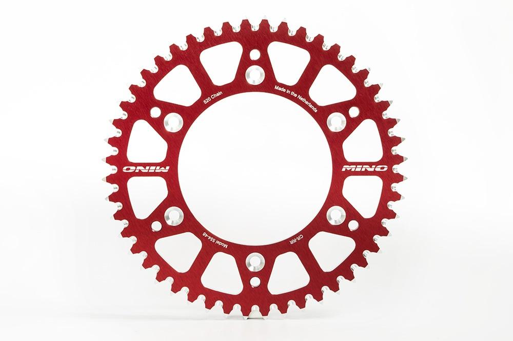 MINO REAR SPROCKET ALLOY RED 210, 25-554-48 RED
