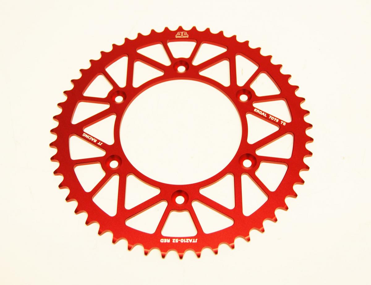 REAR SPROCKET JT RACERLITE RED, JT JTA210.52RED 7075-T6 Aluminium