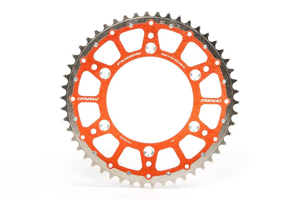 MINO REAR SPROCKET FUSION 2-RING, 23-741-47 STEEL/ALLOY ORANGE