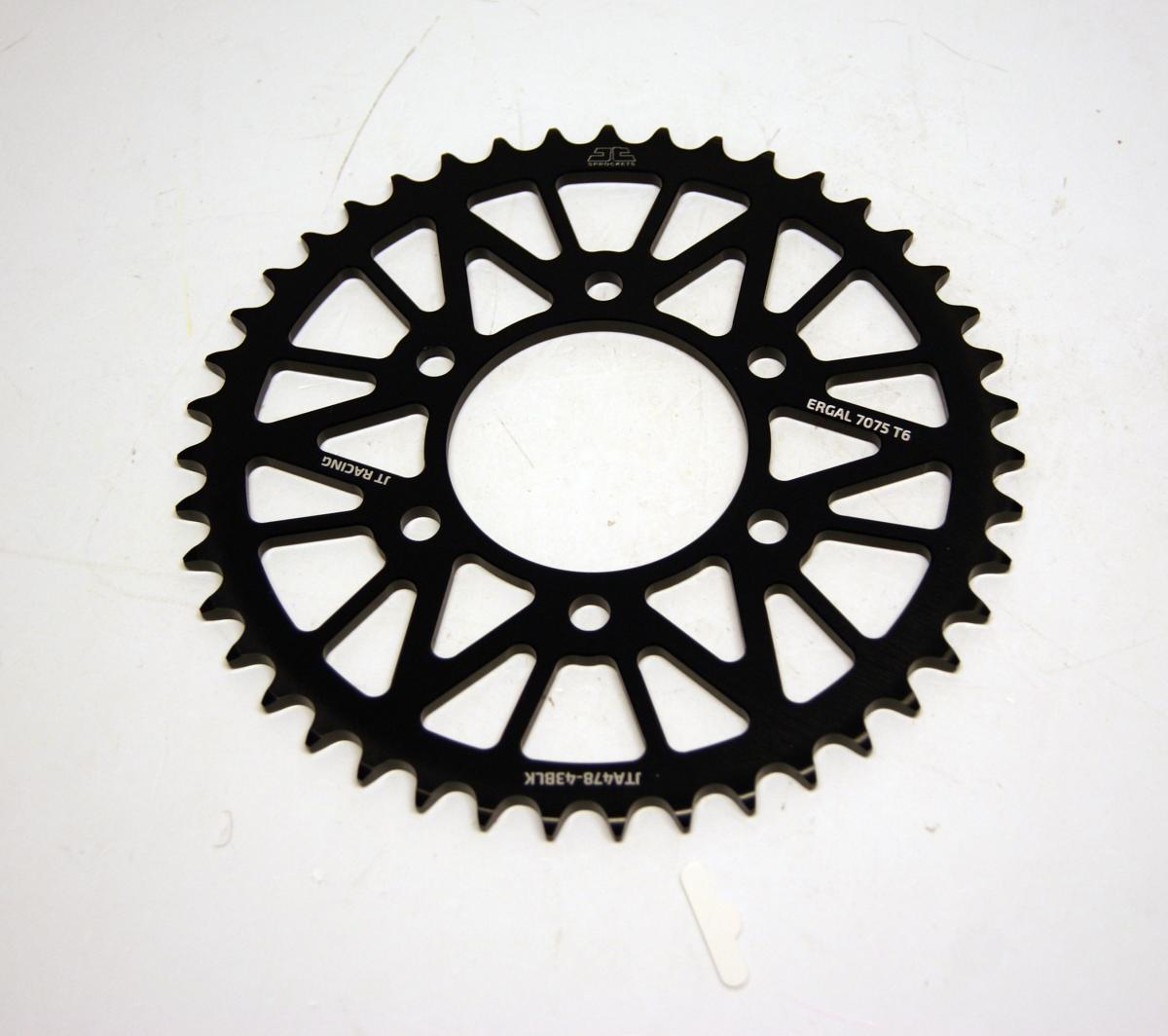 REAR SPROCKET JTA478.43BLK ALLOY, CHAIN 520 (7075-T6 Aluminium)