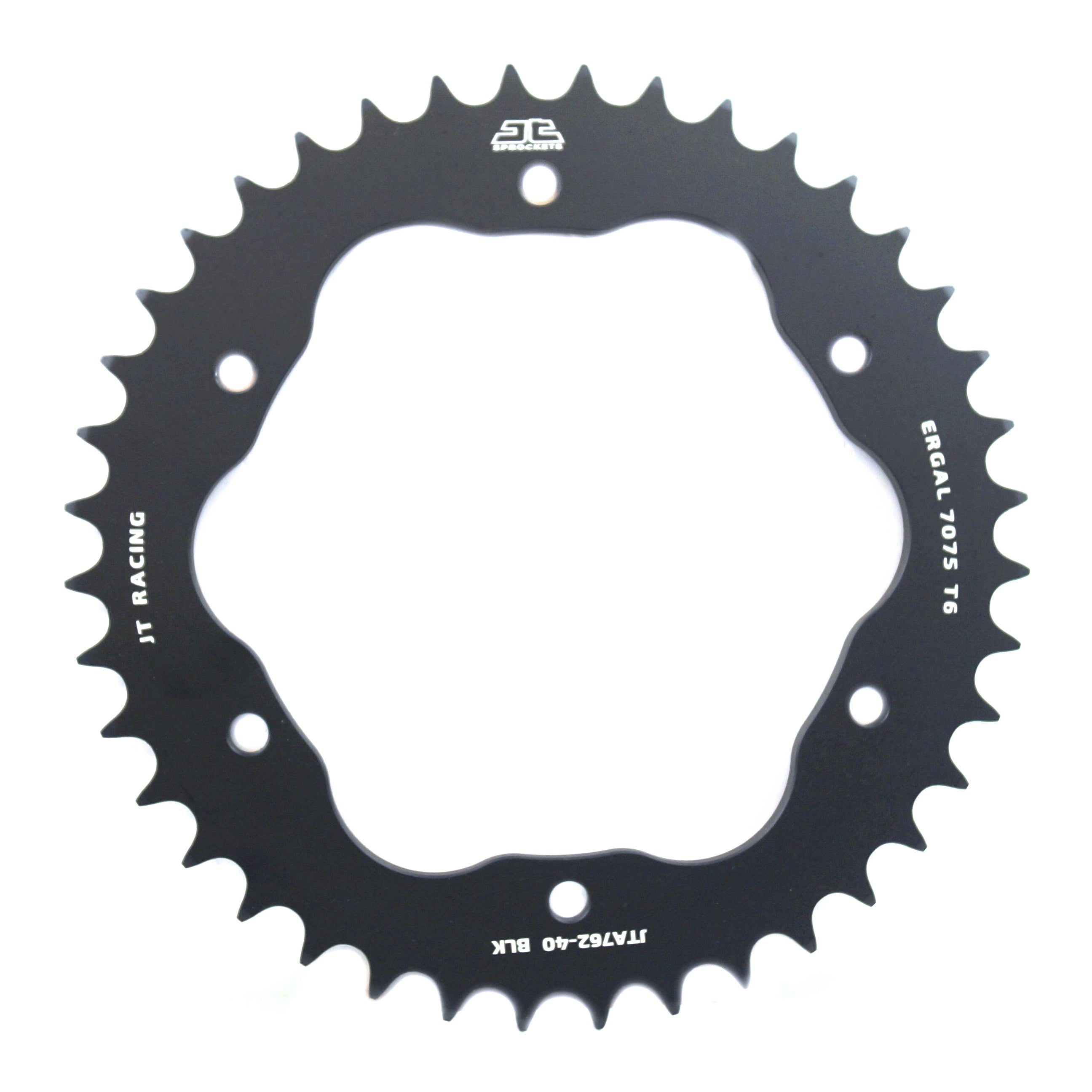 REAR SPROCKET ALLOY BLACK, JTA762.40BLK.7075-T6 Aluminium. DUCATI 520 Chain Conversion