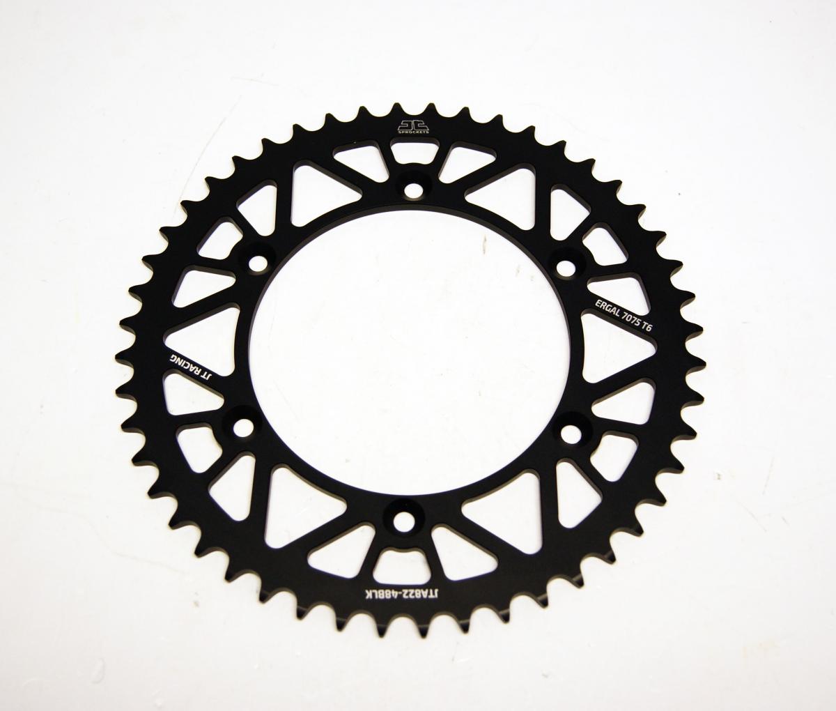 REAR SPROCKET ALLOY BLACK 822, JTA822.48BLK 7075-T6 Aluminium