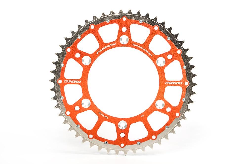MINO REAR SPROCKET FUSION 2-RING, 23-724-520-52 STEEL/ALLOY ORANGE