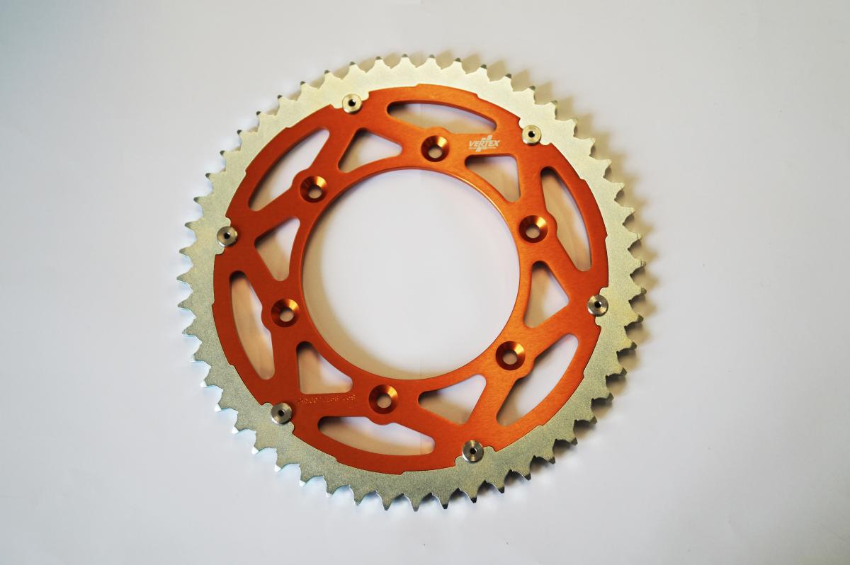 REAR SPROCKET TWINRING KTM, VERTEX 892-897DUOOR52, ORANGE, 707576 ALLOY & C45 STEEL