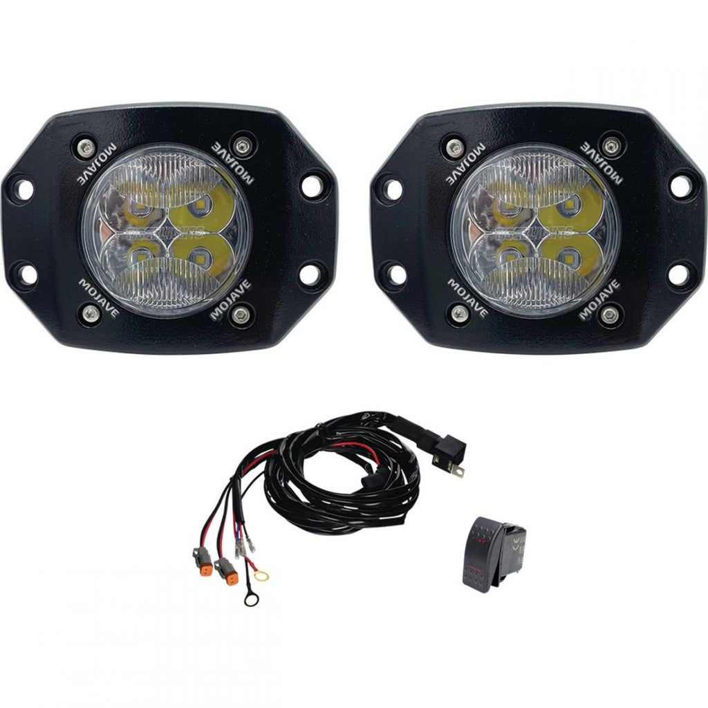 TIGER LIGHTS - DUAL FLUSH MOUNT LED SPOT LIGHT KIT 3 12/24V MOJAVE TLM3-FM-KIT