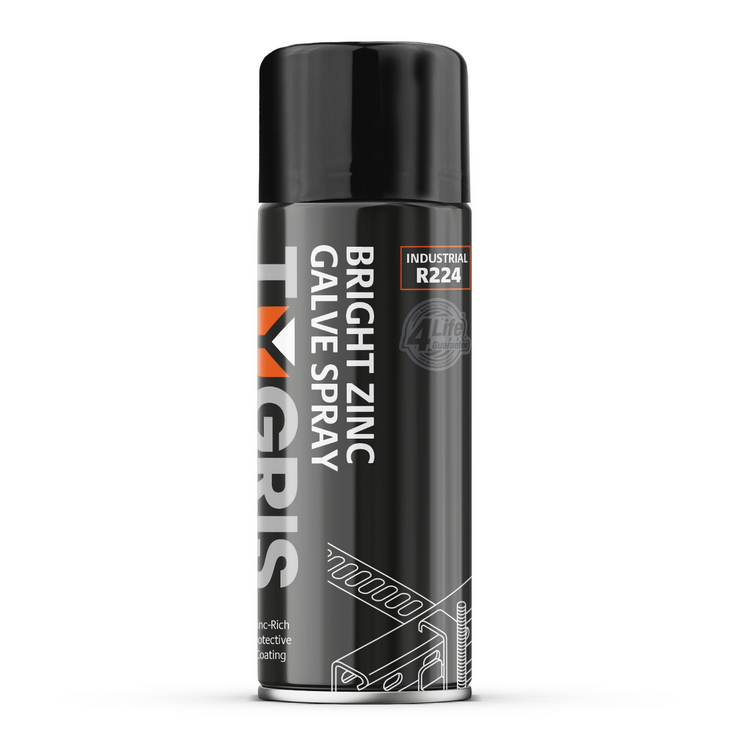 TYGRIS BRIGHT ZINC GALVANIZING BZP SPRAY PAINT 400ML RUST PREVENTION