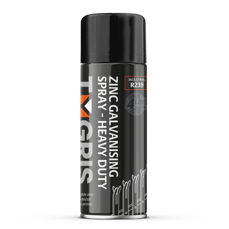 TYGRIS ZINC GALVANIZING HEAVY DUTY SPRAY PAINT 400ML RUST PREVENTION