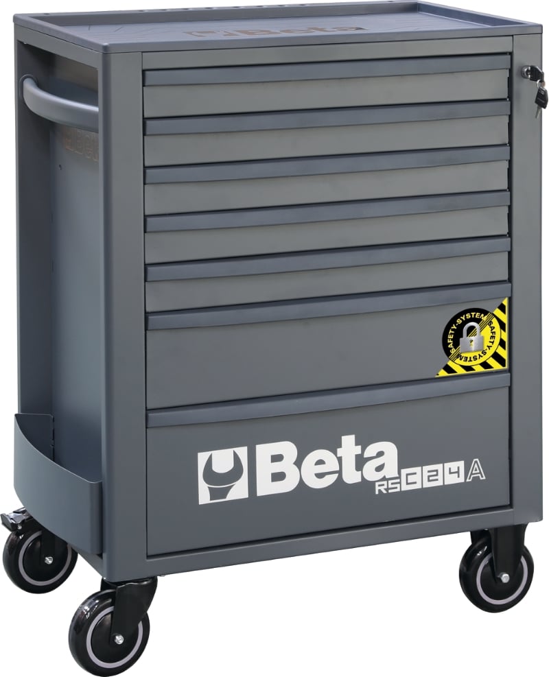 Mobile Roller Cab 7 Drawers Anti-Tilt System Reinforced Worktop 800kg Capacity - Beta Tools RSC24A/7-A
