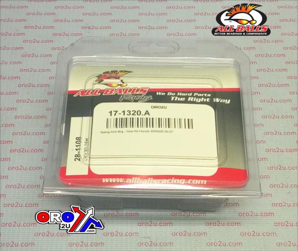SWINGARM BEARING KIT ALLBALLS, ALLBALLS 28-1108 HONDA XR650R 00-07