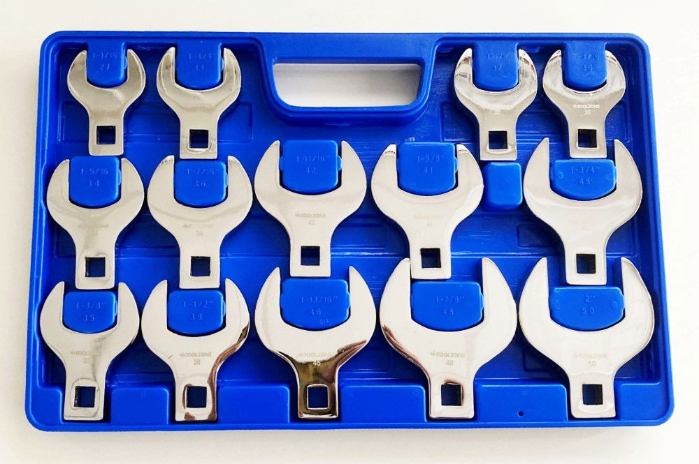 CROWS FOOT WRENCH SET 14pc JUMBO METRIC 1/2 DR FULLY POLISHED - TOOLZONE KDPSP140