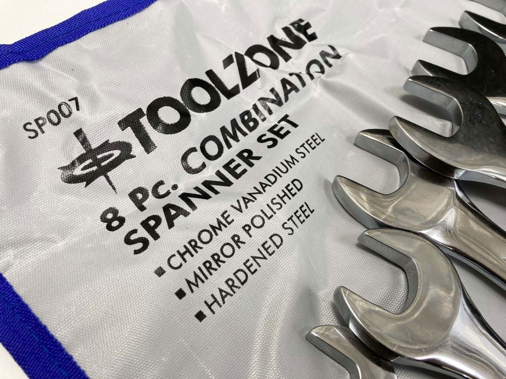 JUMBO SPANNERS SET 8PC 20-32mm CHROME VANADIUM - TOOLZONE KDPSP007