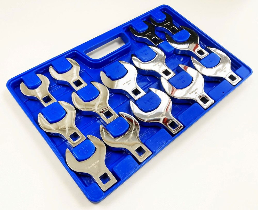 CROWS FOOT WRENCH SET 14pc JUMBO METRIC 1/2 DR FULLY POLISHED - TOOLZONE KDPSP140