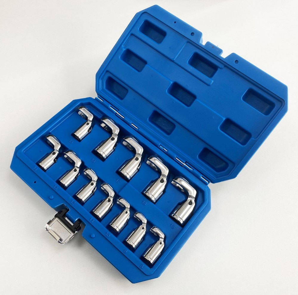 FLEX CROWFOOT SPANNER SET 12pc 3/8 DRIVE 8-19mm CHROME VANADIUM - TOOLZONE KDPSP170