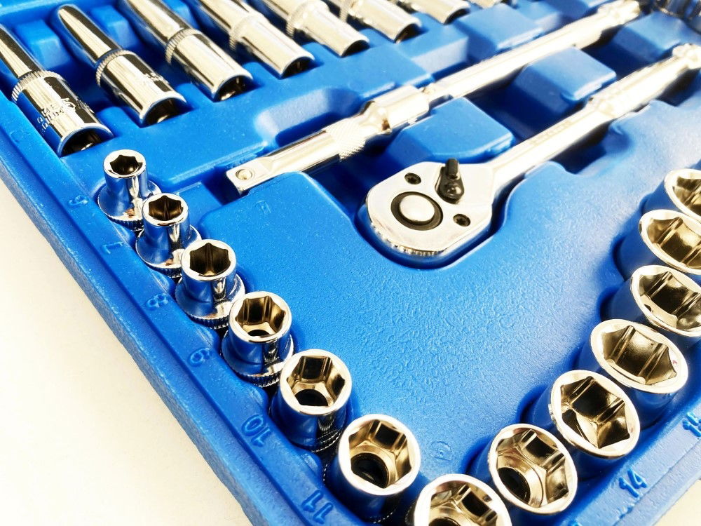 SOCKET SET 3/8 DRIVE MM AND AF 50 PIECES SHALLOW AND DEEP CRV - TOOLZONE KDPSS226