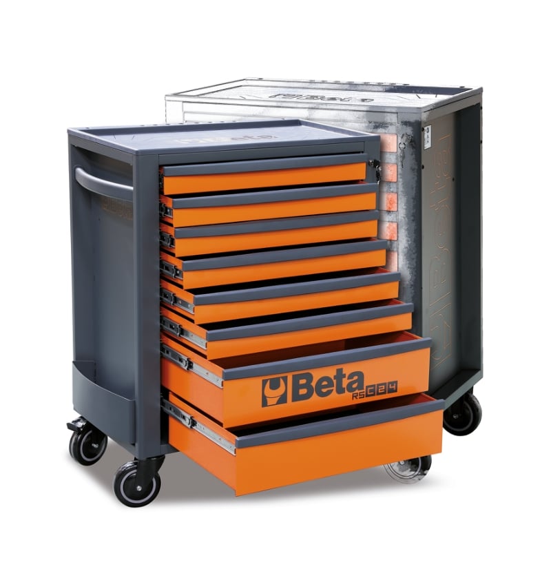 Mobile Roller Cab 8 Drawers Reinforced Worktop 800kg Capacity - Beta Tools RSC24/8-A