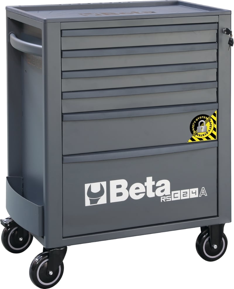 Mobile Roller Cab 6 Drawers Anti-Tilt System Reinforced Worktop 800kg Capacity - Beta Tools RSC24A/6-R