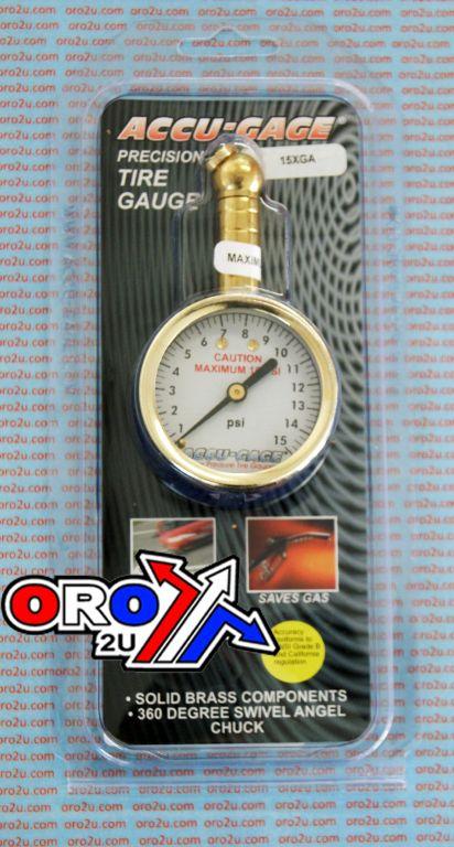 TYRE PRESSURE GAUGE 15 PSI, ACCU-GAGE 15XGA