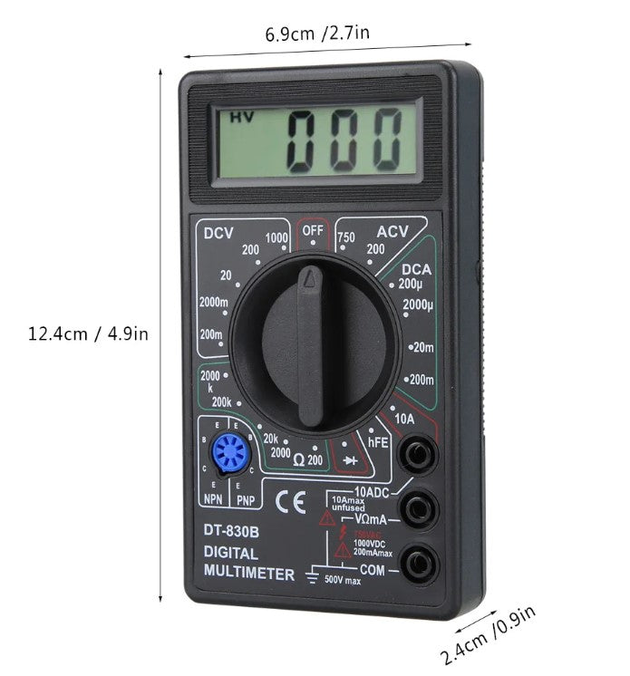 MULTIMETER TESTER DIGITAL MULTIFUNCTIONAL PORTABLE LCD DIGITAL Amp Volt Ohm