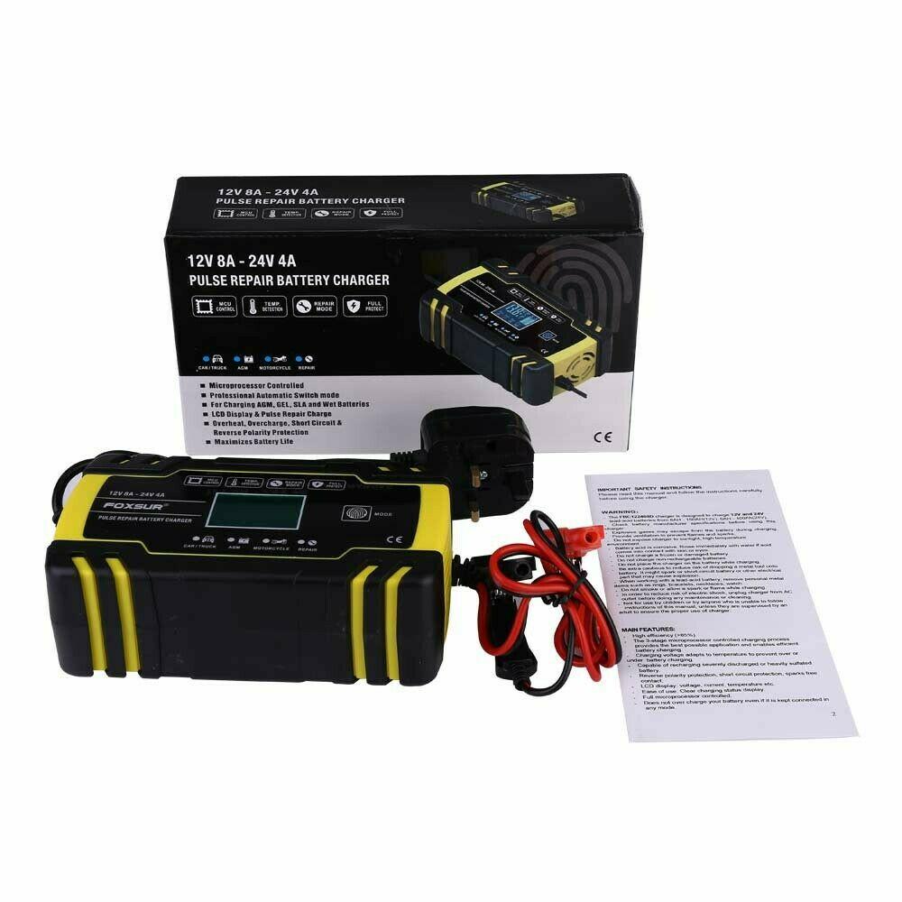 BATTERY CHARGER 12v & 24v 8Amp, !! 12V ONLY !! GEL CELL, CHARGER, HILKA 83650008