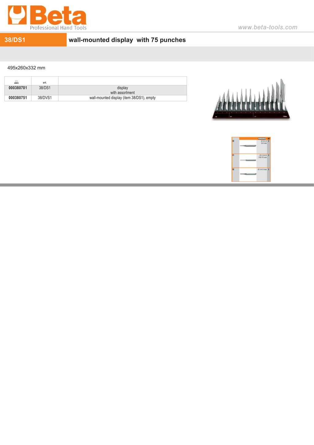 Empty Wall-Mounted Display 495x260x332mm - SHOPinShop 38/DVS1
