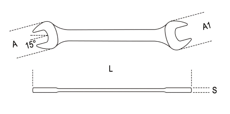 Double Open End Wrench 6x7mm - Beta Tools 55 6X7