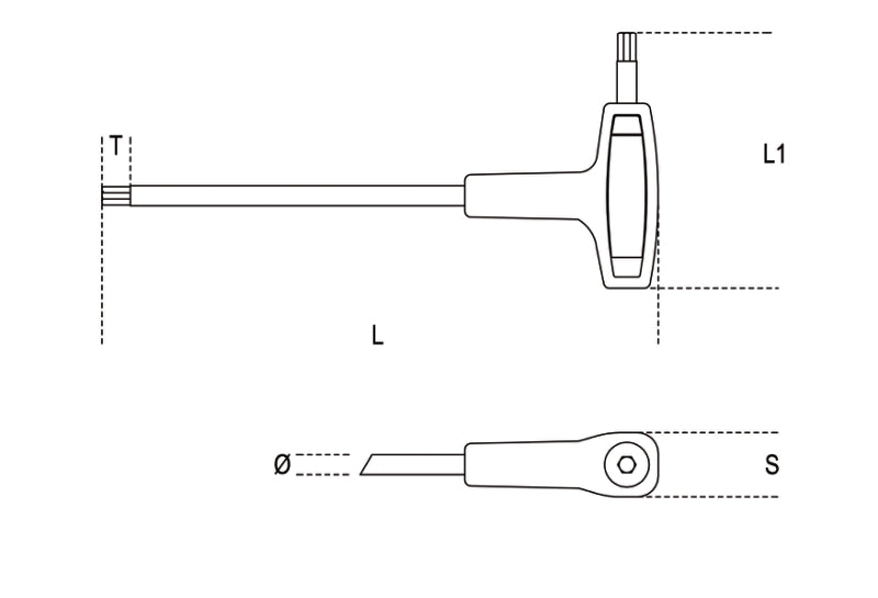 Offset Hexagon Key Wrench with High Torque Handle 4mm - Beta Tools 96T 4