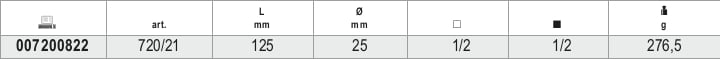 1/2 Drive Impact Extension Bar, 125mm Length - Beta Tools 720/21