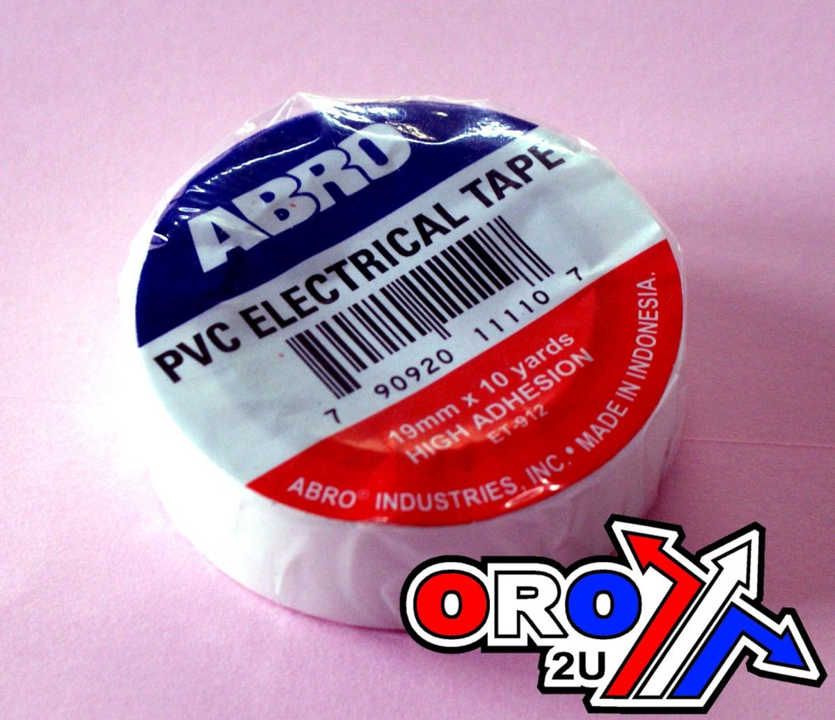 White PVC Electrical Insulation Tape 19mm x 10 yards