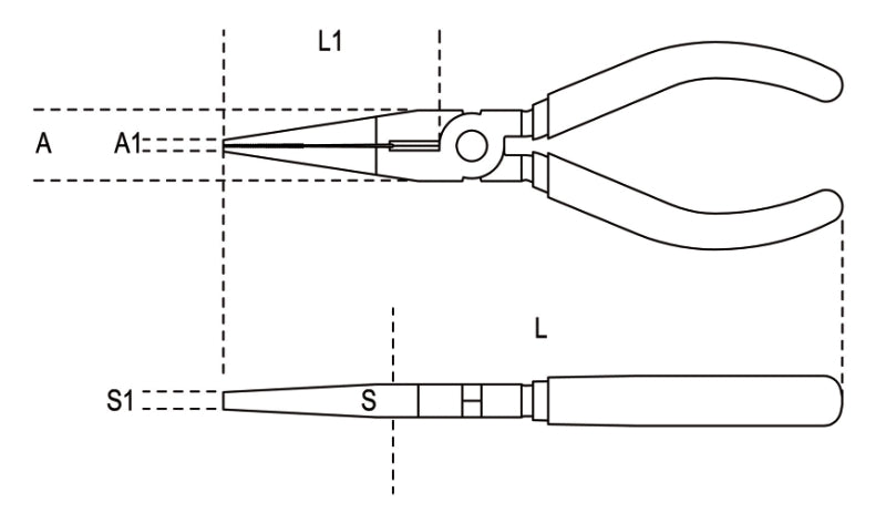 Extra-Long Flat Knurled Nose Pliers Chrome-Plated Bi-Material Handles 160mm Length - Beta Tools 1162BM 160