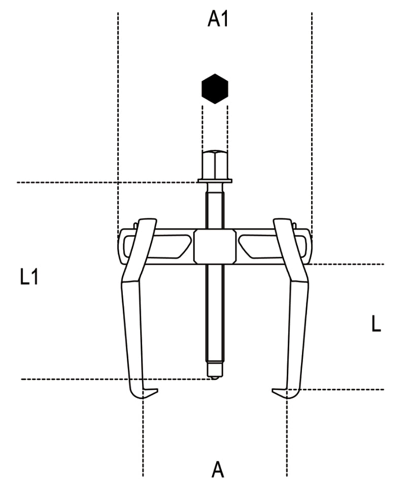 Universal Pullers with 2 Sliding Legs 18mm - 65mm - Beta Tools 1500N/0