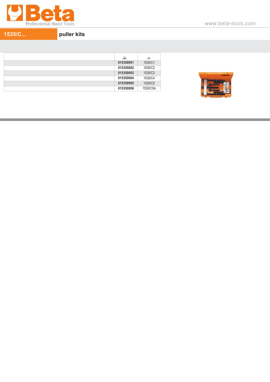 Puller Kits - Beta Tools 1535/C4