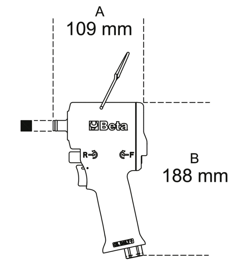 Compact Reversible Impact Wrench 1/2 - Beta Tools 1927XM