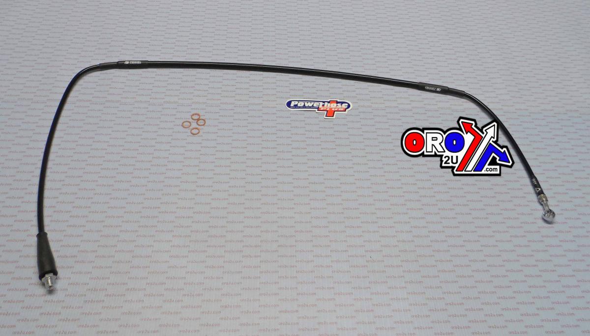 HOSE FRONT BRAKE SILVER / BLK, VENHILL S01-1-023/P, SUZUKI RM125 1985-1989, RM250 1985-1988