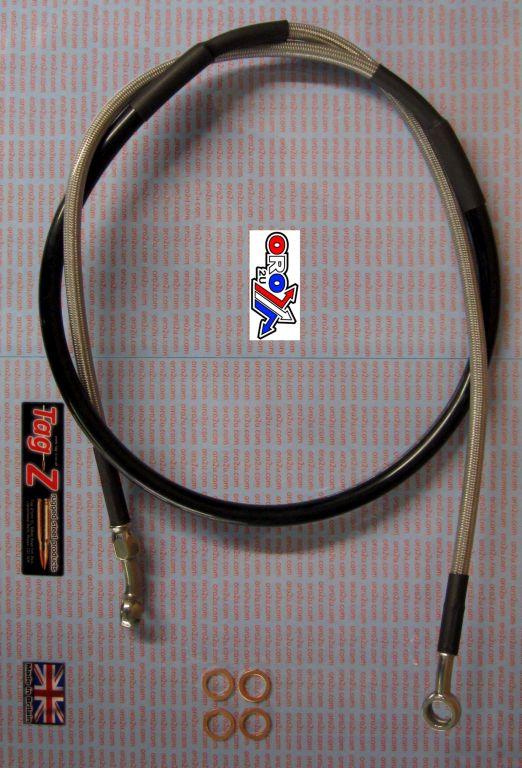 HOSE FRONT BRAKE SILVER / BLK, KTM HUSQ & HUSA 125>540cc FIR, KIT DONE, K01-1-027/P