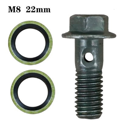 BANJO BOLT M8x1.25 STEEL INCLUDES 2 SEALING WASHERS