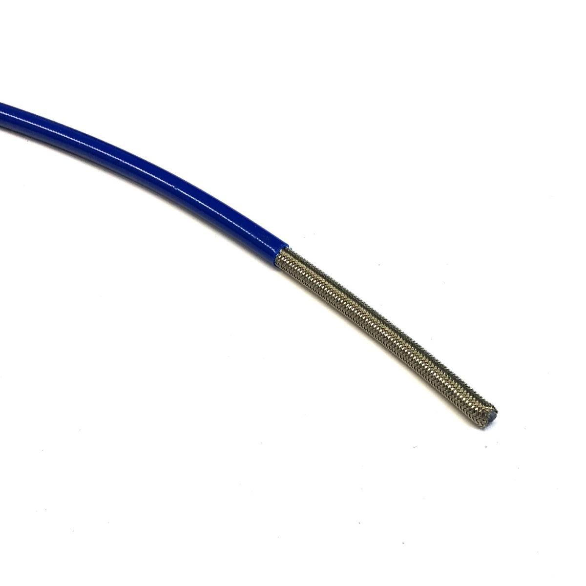 LIGHT BLUE HOSE 1 METER 600-03, STAINLESS STEEL BRAIDED HOSE, 600-03EB / PTFE / PVC COVERED, BUILDALINE